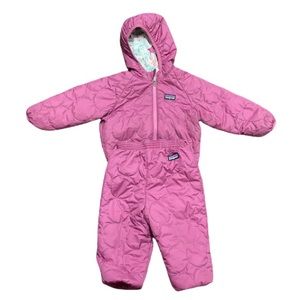 Patagonia 2T Pink Reversible Puff-Ball 2-Piece Quilted Lightweight Bunting Set